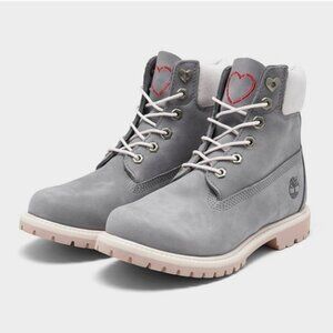 Timberland Love Collection Icon 6 Inch Premium Boot Grey Nubuck Womens 7.5 Lace